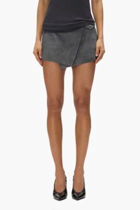 Leather Wrap Skirt
