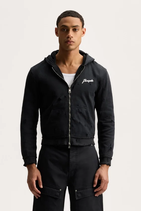 Script Zip Up Hoodie